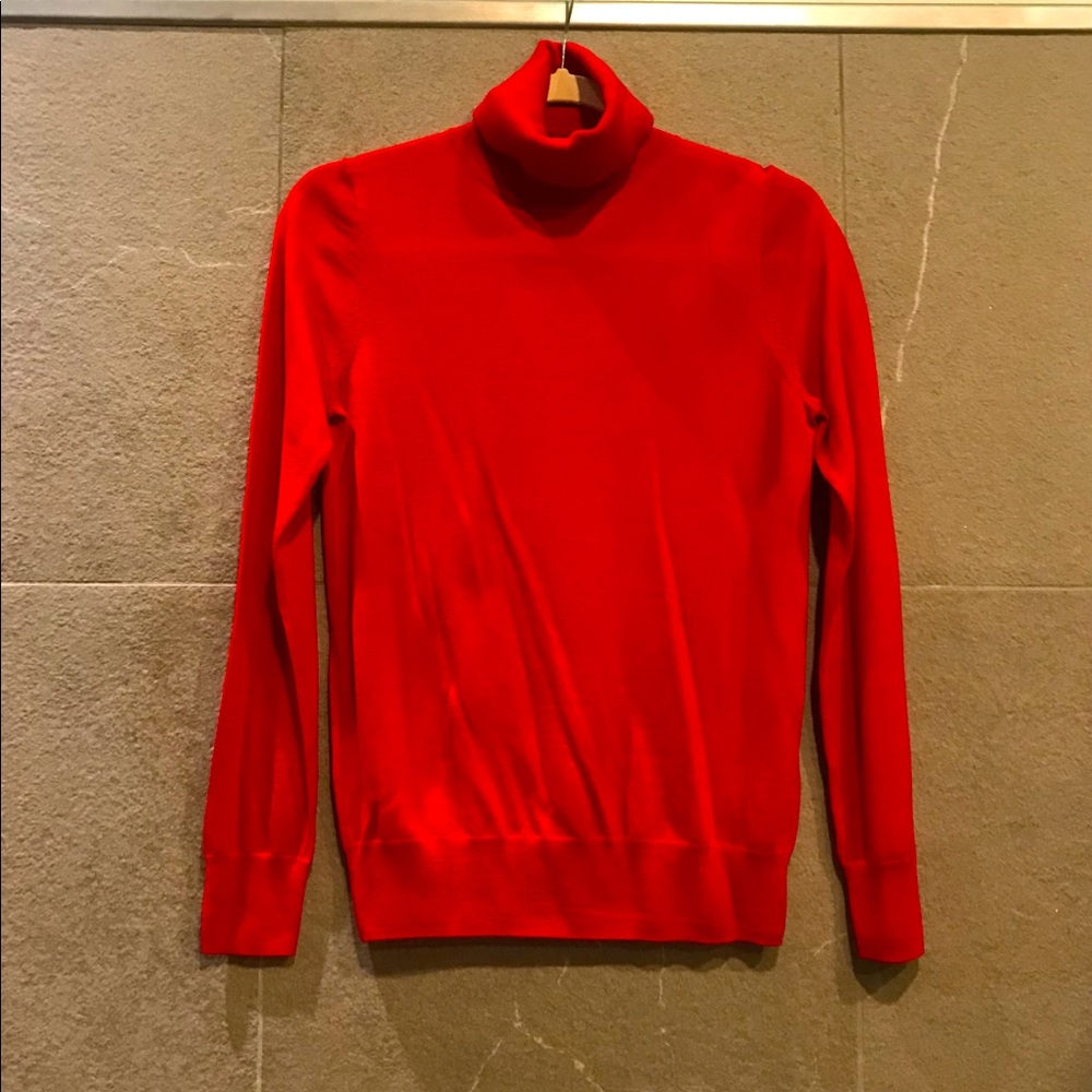 ❤️❤️❤️🎉HOST PICK!!!❤️❤️❤️ J CREW Merino Wool Red Turtleneck Size XS